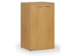 Kancelářská skříň s dveřmi PRIMO WOOD, 3 police, 800 x 640 x 1335 mm, buk