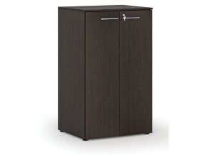 Kancelářská skříň s dveřmi PRIMO WOOD, 3 police, 800 x 640 x 1335 mm, wenge