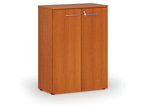 Kancelářská skříň s dveřmi PRIMO WOOD, 800 x 420 x 1087 mm, třešeň
