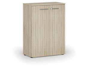 Kancelářská skříň s dveřmi PRIMO WOOD, 800 x 420 x 1087 mm, dub přírodní