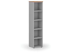 Kancelářský regál PRIMO GRAY, 400 x 420 x 1781 mm, šedá/třešeň