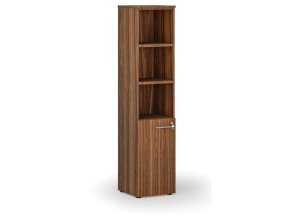 Kombinovaná kancelářská skříň PRIMO WOOD, dveře na 2 patra, 400 x 420 x 1781 mm, ořech