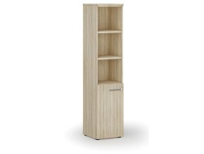 Kombinovaná kancelářská skříň PRIMO WOOD, dveře na 2 patra, 400 x 420 x 1781 mm, dub přírodní