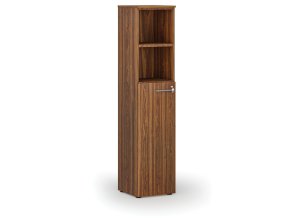 Kombinovaná kancelářská skříň PRIMO WOOD, dveře na 3 patra, 400 x 420 x 1781 mm, ořech