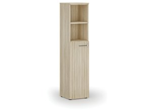 Kombinovaná kancelářská skříň PRIMO WOOD, dveře na 3 patra, 400 x 420 x 1781 mm, dub přírodní