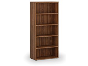 Kancelářský regál PRIMO WOOD, 800 x 420 x 1781 mm, ořech