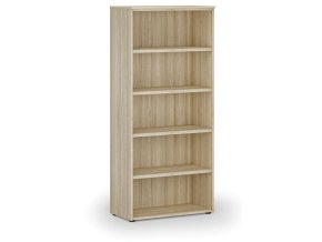 Kancelářský regál PRIMO WOOD, 800 x 420 x 1781 mm, dub přírodní