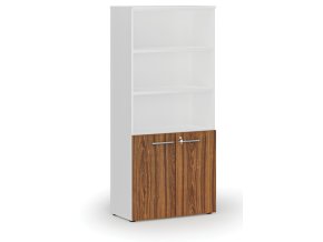 kombinovana kancelarska skrin primo white dvere na 2 patra 800 x 420 x 1781 mm bila orech 71538