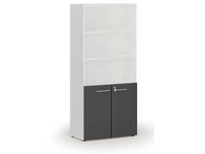 kombinovana kancelarska skrin primo white dvere na 2 patra 800 x 420 x 1781 mm bila grafit 71541