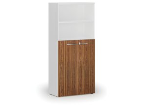 kombinovana kancelarska skrin primo white dvere na 3 patra 800 x 420 x 1781 mm bila orech 71707