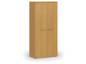 Kancelářská skříň s dveřmi PRIMO WOOD, 800 x 420 x 1781 mm, buk