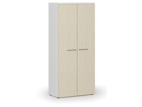 Šatní skříň s výsuvem PRIMO WHITE, 800 x 420 x 1781 mm, bílá/bříza