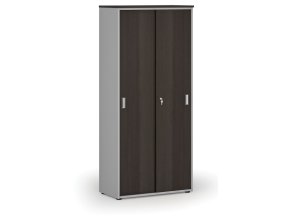 Skříň se zasouvacími dveřmi PRIMO GRAY, 800 x 420 x 1781 mm, šedá/wenge