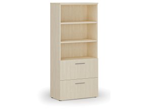 Skříň se zásuvkami pro závěsné složky PRIMO WOOD, 800 x 420 x 1781 mm, bříza