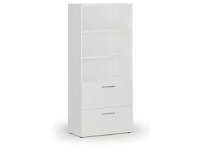 Skříň se zásuvkami pro závěsné složky PRIMO WHITE, 800 x 420 x 1781 mm, bílá