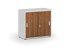 kancelarska skrin se zasouvacimi dvermi primo white 800 x 420 x 740 mm bila orech 81341
