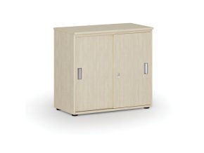 Kancelářská skříň se zasouvacími dveřmi PRIMO WOOD, 800 x 420 x 740 mm, bříza