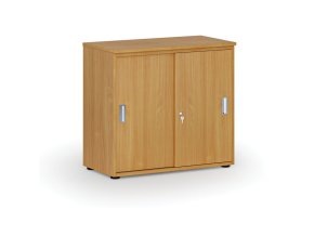 Kancelářská skříň se zasouvacími dveřmi PRIMO WOOD, 800 x 420 x 740 mm, buk
