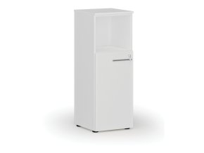 Kombinovaná kancelářská skříň PRIMO WHITE, 400 x 420 x 1087 mm, bílá