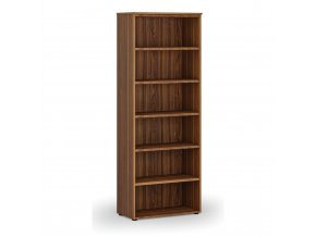 Kancelářský regál PRIMO WOOD, 2128 x 800 x 420 mm, ořech