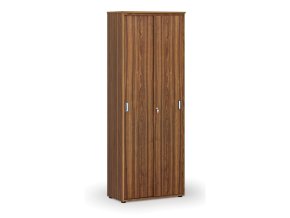 Kancelářská skříň se zasouvacími dveřmi PRIMO WOOD, 2128 x 800 x 420 mm, ořech