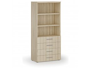 Kancelářská skříň se zásuvkami PRIMO WOOD, 1781 x 800 x 420 mm, dub přírodní