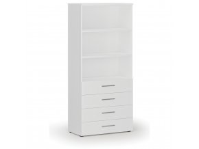 Kancelářská skříň se zásuvkami PRIMO WHITE, 1781 x 800 x 420 mm, bílá