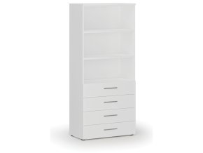 Kancelářská skříň se zásuvkami PRIMO WHITE, 800 x 420 x 1781 mm, bílá