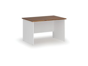 Kancelářský psací stůl PRIMO WHITE, 120x80 cm, bílá/ořech