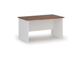 Kancelářský psací stůl PRIMO WHITE, 140x80 cm, bílá/ořech