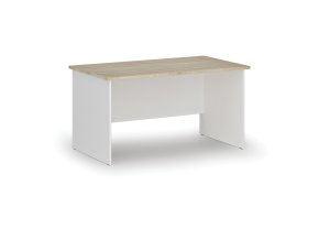 Kancelářský psací stůl PRIMO WHITE, 140x80 cm, bílá/dub přírodní