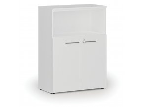 Kombinovaná kancelářská skříň PRIMO WHITE, 1087 x 800 x 420 mm, bílá