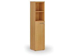 Kombinovaná kancelářská skříň PRIMO WOOD, dveře na 3 patra, 400 x 420 x 1781 mm, buk