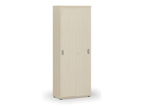 Kancelářská skříň se zasouvacími dveřmi PRIMO WOOD, 800 x 420 x 2128 mm, bříza