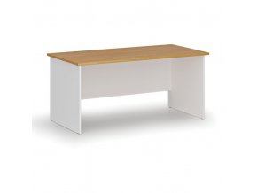 Kancelářský psací stůl rovný PRIMO WHITE, 1600 x 800 mm, bílá/buk