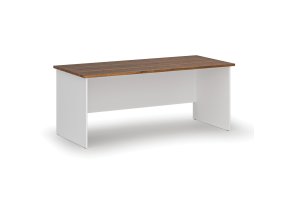 Kancelářský psací stůl PRIMO WHITE, 180x80 cm, bílá/ořech