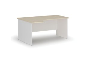 Rohový kancelářský psací stůl PRIMO WHITE, 160x120 cm, levý, bílá/bříza