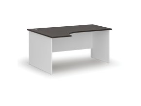 Rohový kancelářský psací stůl PRIMO WHITE, 160x120 cm, levý, bílá/wenge