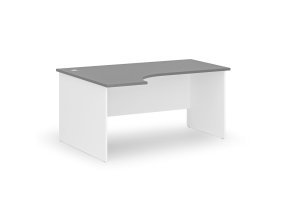 Rohový kancelářský psací stůl PRIMO WHITE, 160x120 cm, levý, bílá/grafit