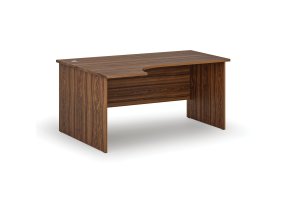 Rohový kancelářský psací stůl PRIMO WOOD, 160x120 cm, levý, ořech