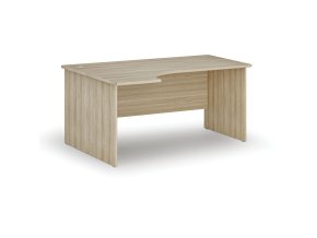 Rohový kancelářský psací stůl PRIMO WOOD, 160x120 cm, levý, dub přírodní