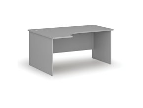 Rohový kancelářský psací stůl PRIMO GRAY, 160x120 cm, levý, šedá
