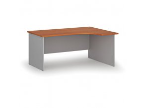 Kancelářský rohový pracovní stůl PRIMO GRAY, 1600 x 1200 mm, pravý, šedá/třešeň