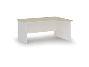 rohovy kancelarsky psaci stul primo white 160x120 cm pravy bila dub prirodni 73565