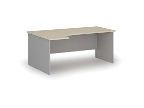 Rohový kancelářský psací stůl PRIMO GRAY, 180x120 cm, levý, šedá/bříza
