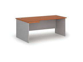 Rohový kancelářský psací stůl PRIMO GRAY, 180x120 cm, levý, šedá/třešeň