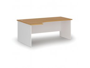 Kancelářský rohový pracovní stůl PRIMO WHITE, 1800 x 1200 mm, levý, bílá/buk