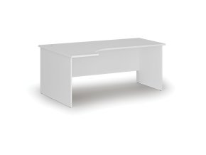 Rohový kancelářský psací stůl PRIMO WHITE, 180x120 cm, levý, bílá