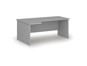 Rohový kancelářský psací stůl PRIMO GRAY, 180x120 cm, levý, šedá