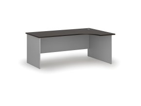 Rohový kancelářský psací stůl PRIMO GRAY, 180x120 cm, pravý, šedá/wenge